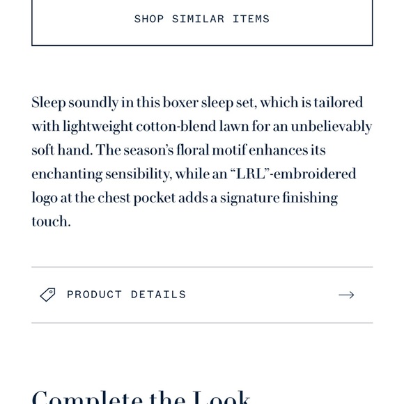 Floral Lawn Boxer Sleep Set Lauren Ralph Lauren black label - Picture 3 of 10